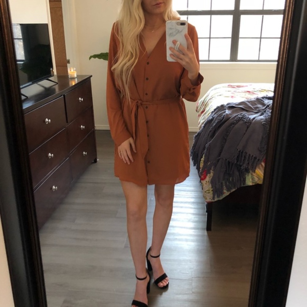 Brown button down Forever 21 dress